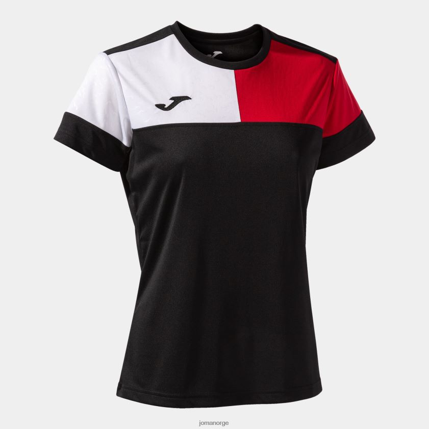 nei Joma skjorte kortermet crew v svart rød hvit FBD0T01595 kvinner