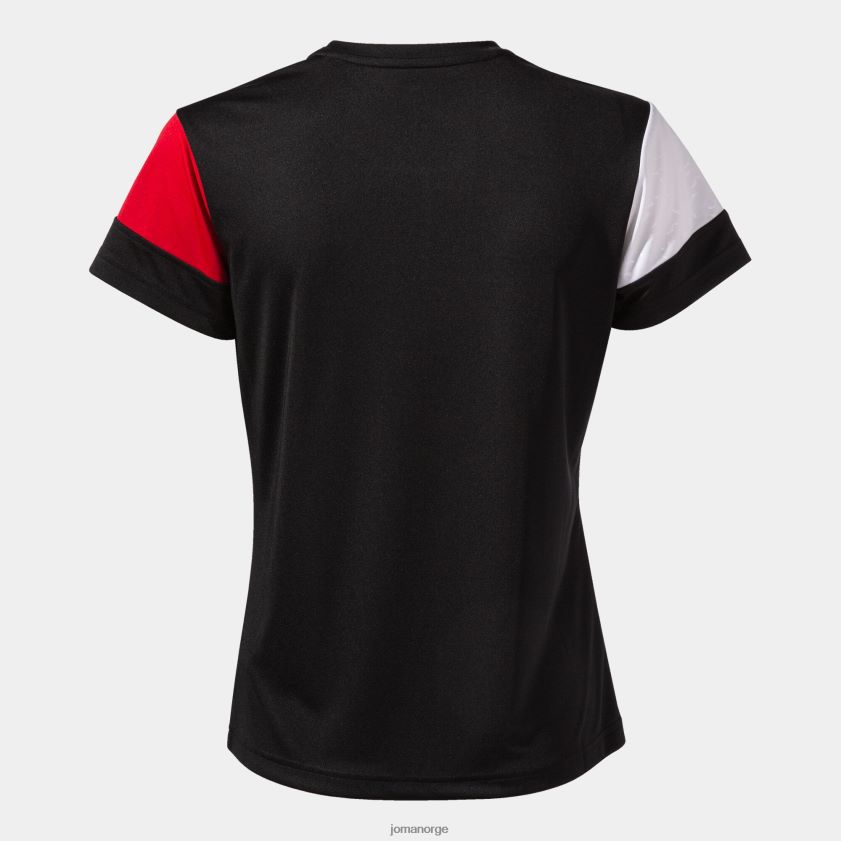 nei Joma skjorte kortermet crew v svart rød hvit FBD0T01595 kvinner