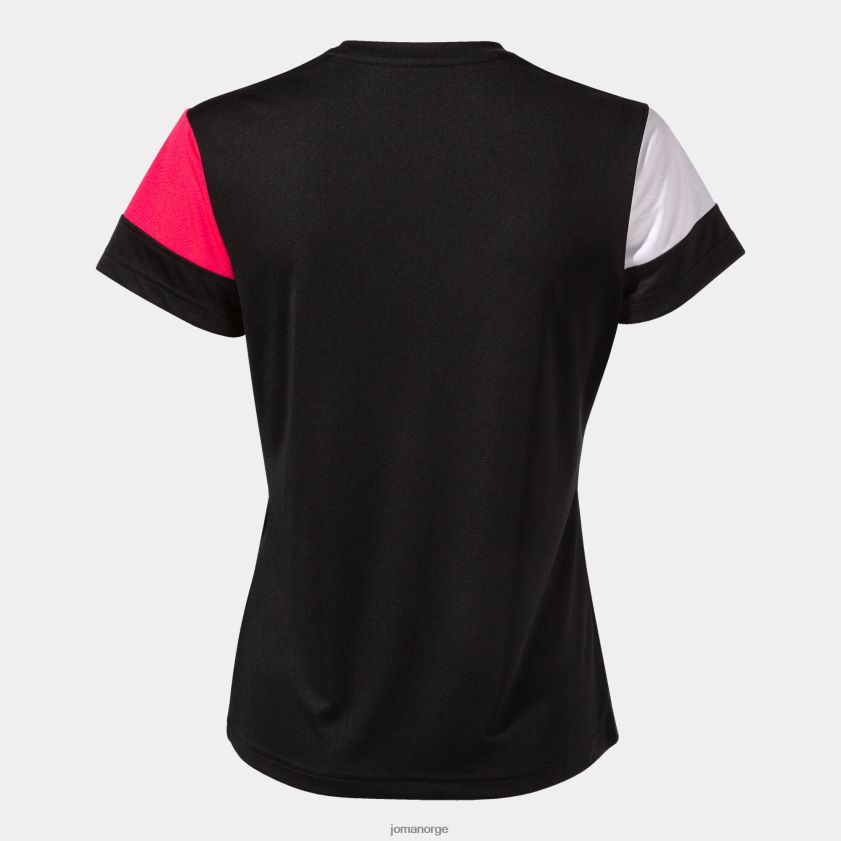 nei Joma skjorte kortermet crew v svart rosa hvit FBD0T01915 kvinner