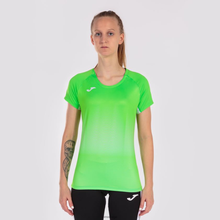 nei Joma skjorte kortermet elite vii fluorescerende grønn hvit FBD0T01683 kvinner