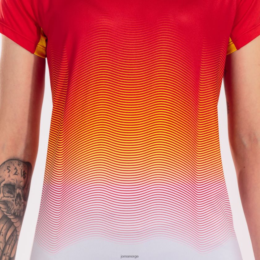 nei Joma skjorte kortermet elite vii rød hvit gul FBD0T02355 kvinner