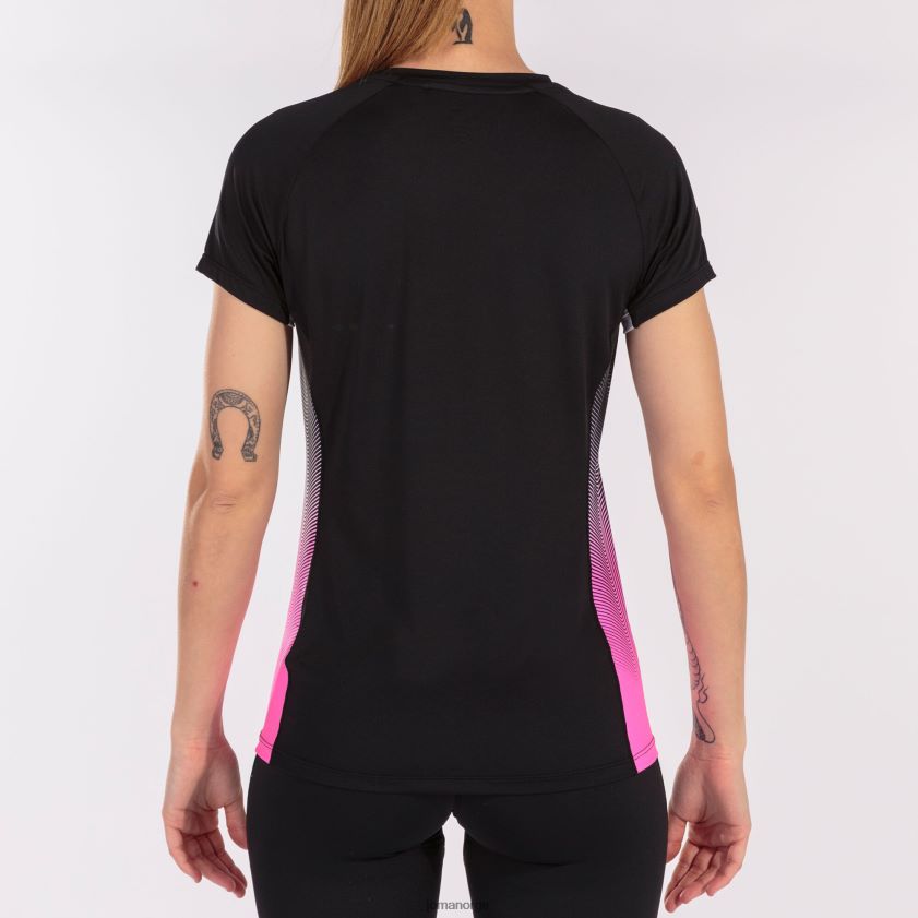 nei Joma skjorte kortermet elite vii svart fluorescerende rosa hvit FBD0T03663 kvinner