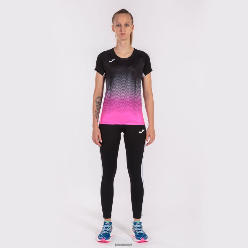nei Joma skjorte kortermet elite vii svart fluorescerende rosa hvit FBD0T03663 kvinner