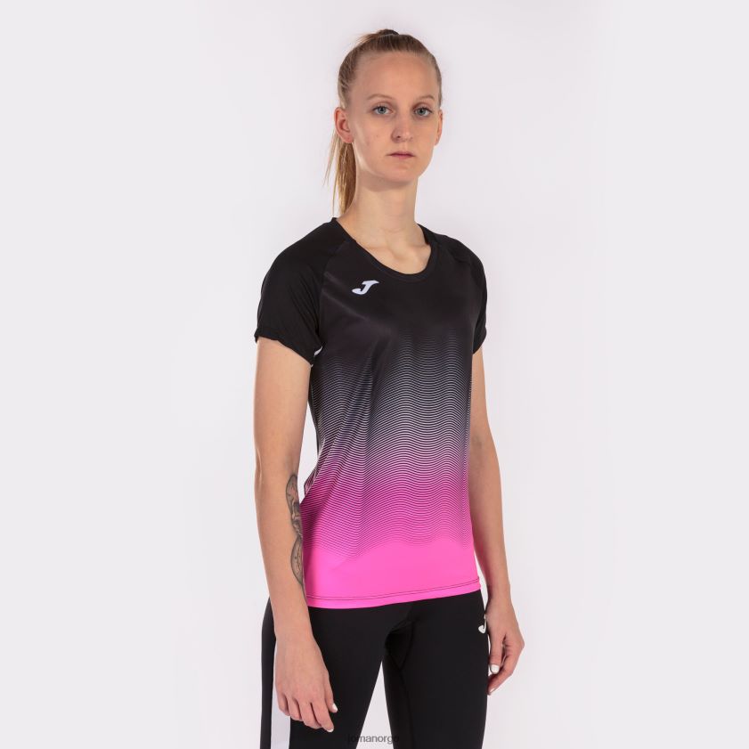nei Joma skjorte kortermet elite vii svart fluorescerende rosa hvit FBD0T03663 kvinner