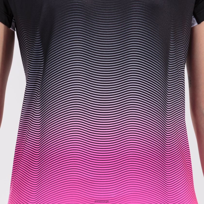 nei Joma skjorte kortermet elite vii svart fluorescerende rosa hvit FBD0T03663 kvinner