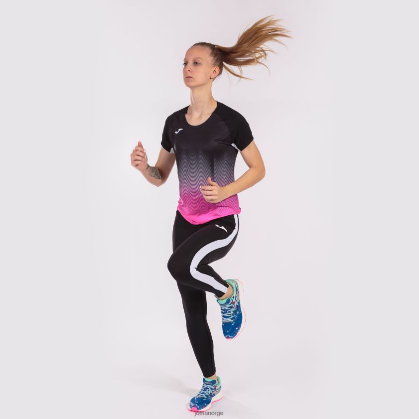 nei Joma skjorte kortermet elite vii svart fluorescerende rosa hvit FBD0T03663 kvinner