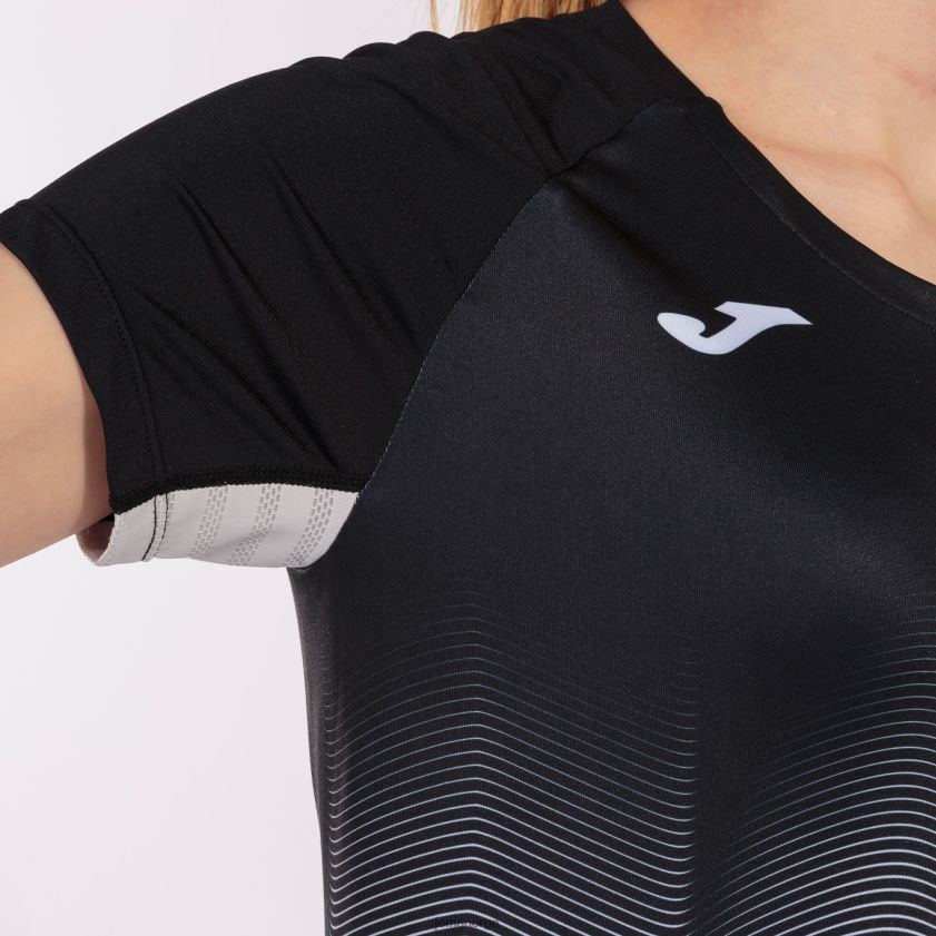 nei Joma skjorte kortermet elite vii svart hvit grå FBD0T03789 kvinner