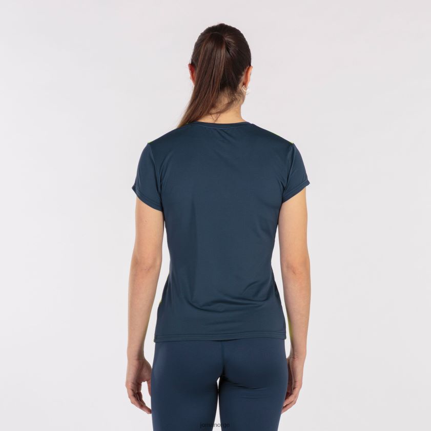 nei Joma skjorte kortermet elite viii marineblå fluorescerende gul FBD0T02581 kvinner