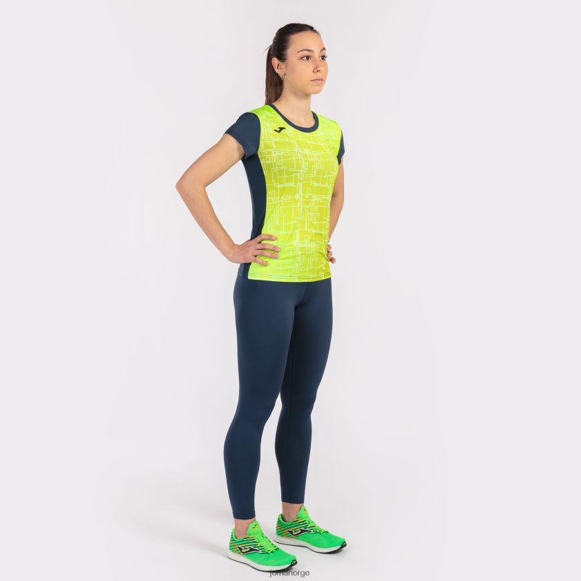 nei Joma skjorte kortermet elite viii marineblå fluorescerende gul FBD0T02581 kvinner