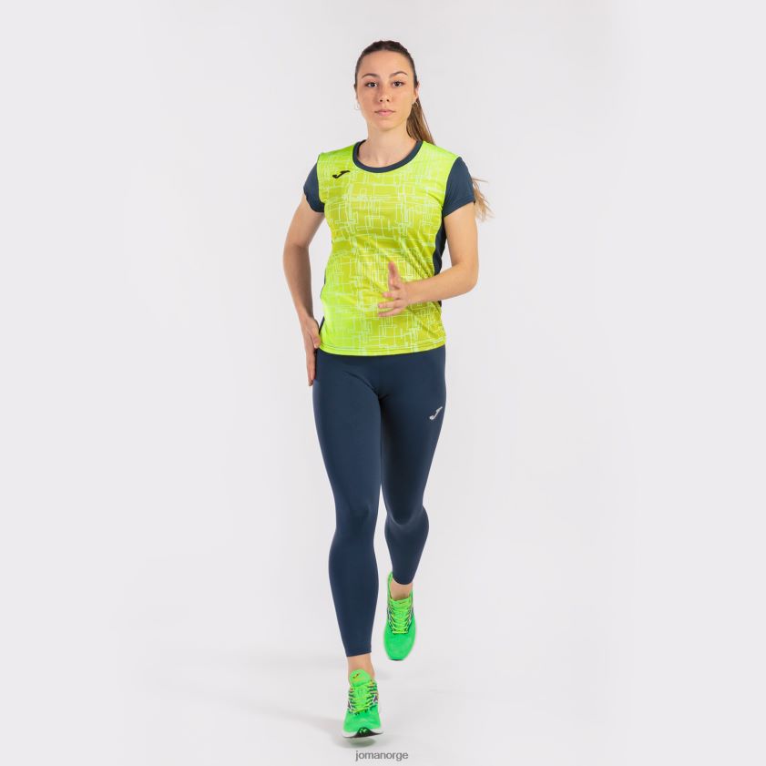 nei Joma skjorte kortermet elite viii marineblå fluorescerende gul FBD0T02581 kvinner