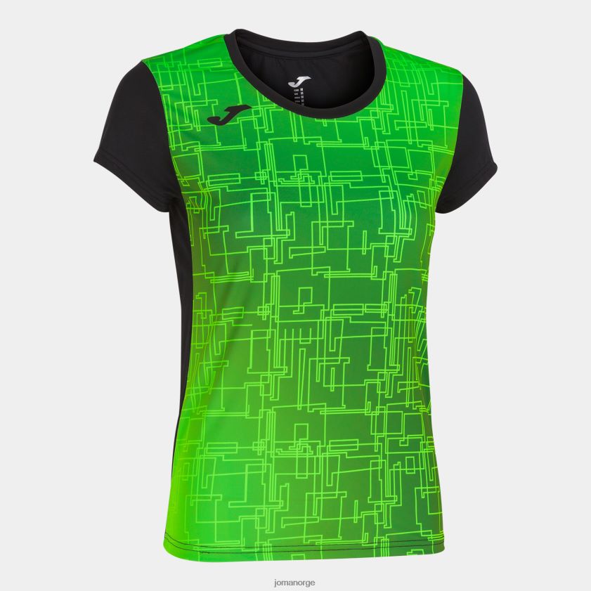 nei Joma skjorte kortermet elite viii svart fluorescerende grønn FBD0T02114 kvinner