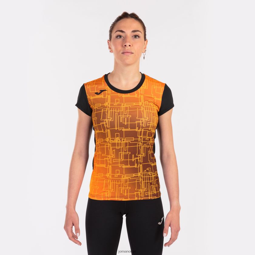 nei Joma skjorte kortermet elite viii svart oransje FBD0T01893 kvinner
