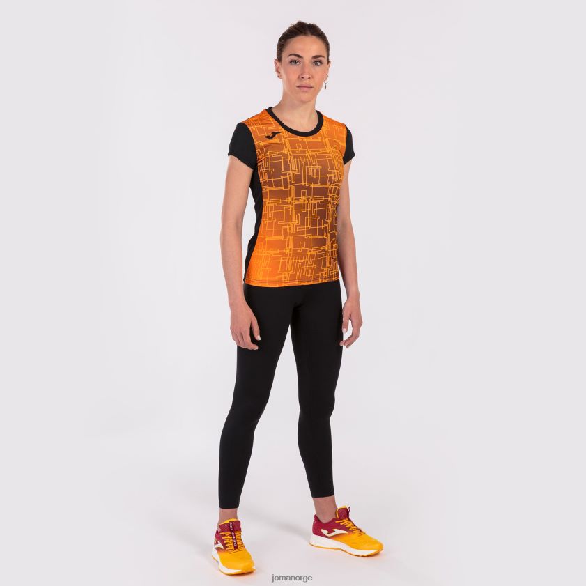 nei Joma skjorte kortermet elite viii svart oransje FBD0T01893 kvinner