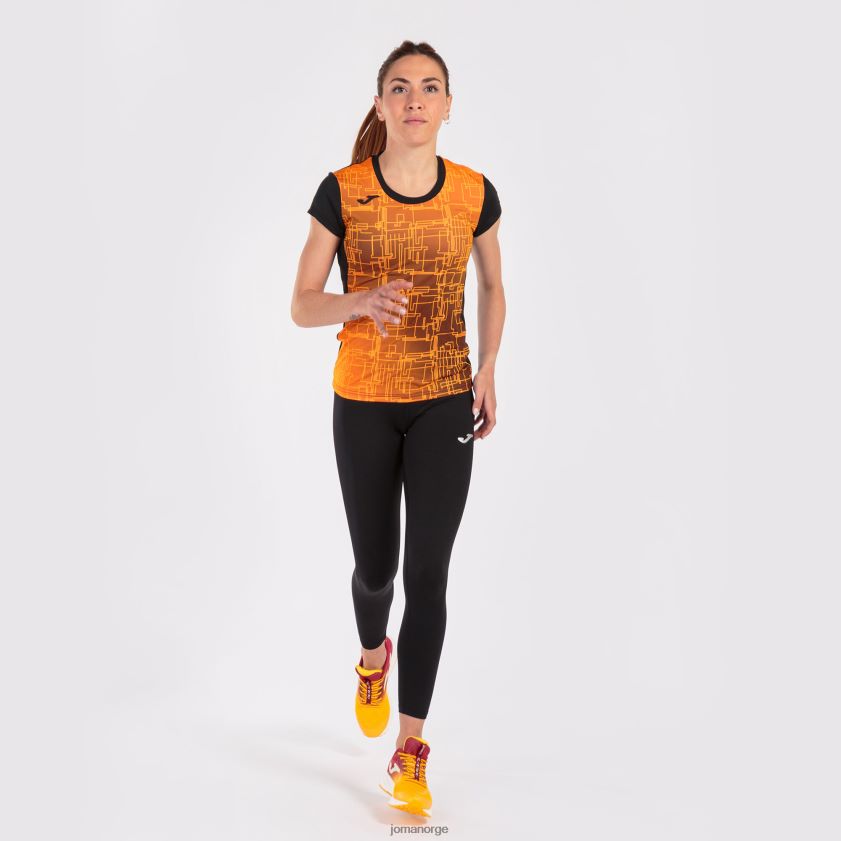 nei Joma skjorte kortermet elite viii svart oransje FBD0T01893 kvinner