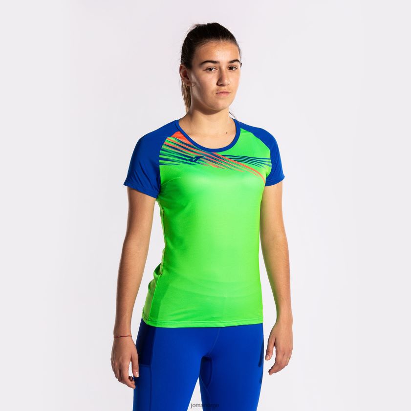 nei Joma skjorte kortermet elite x fluorescerende grønn kongeblå FBD0T01750 kvinner