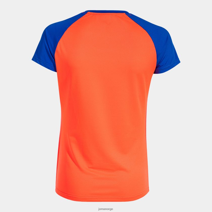 nei Joma skjorte kortermet elite x fluorescerende korall kongeblå FBD0T01761 kvinner