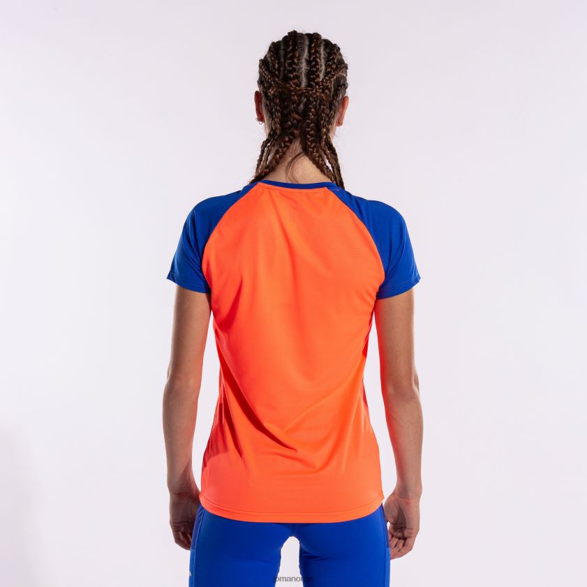 nei Joma skjorte kortermet elite x fluorescerende korall kongeblå FBD0T01761 kvinner