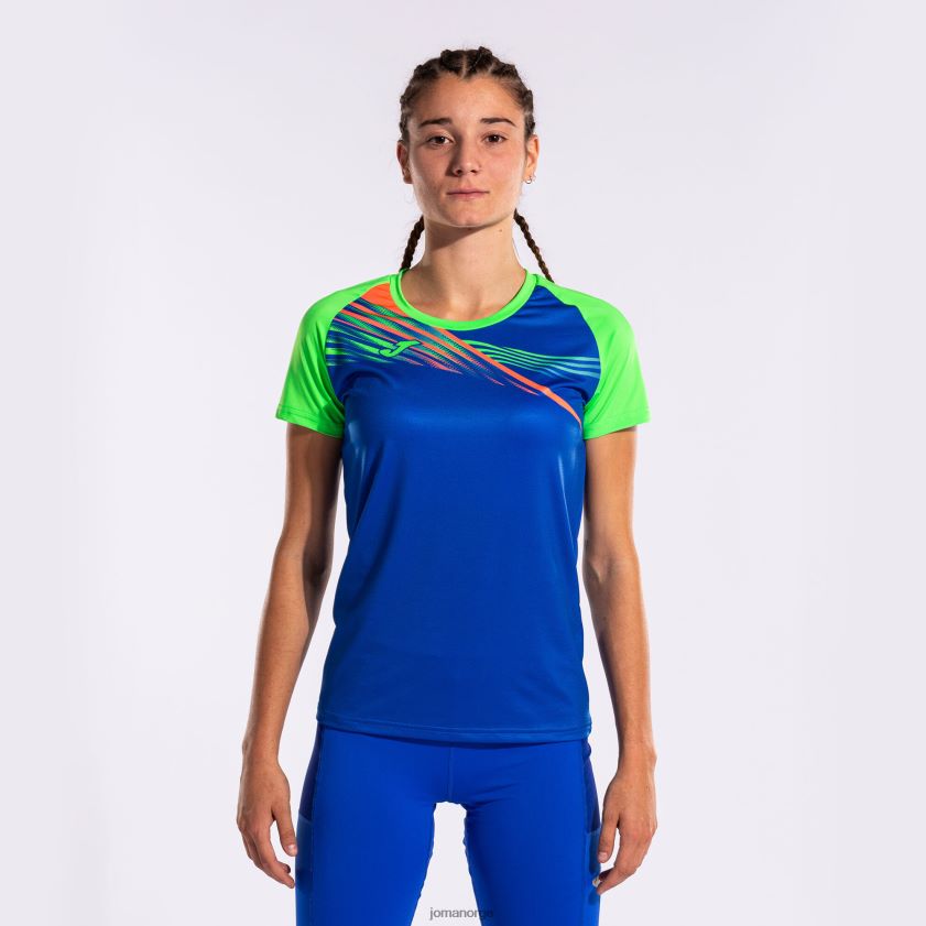 nei Joma skjorte kortermet elite x kongeblå fluorescerende grønn FBD0T01763 kvinner