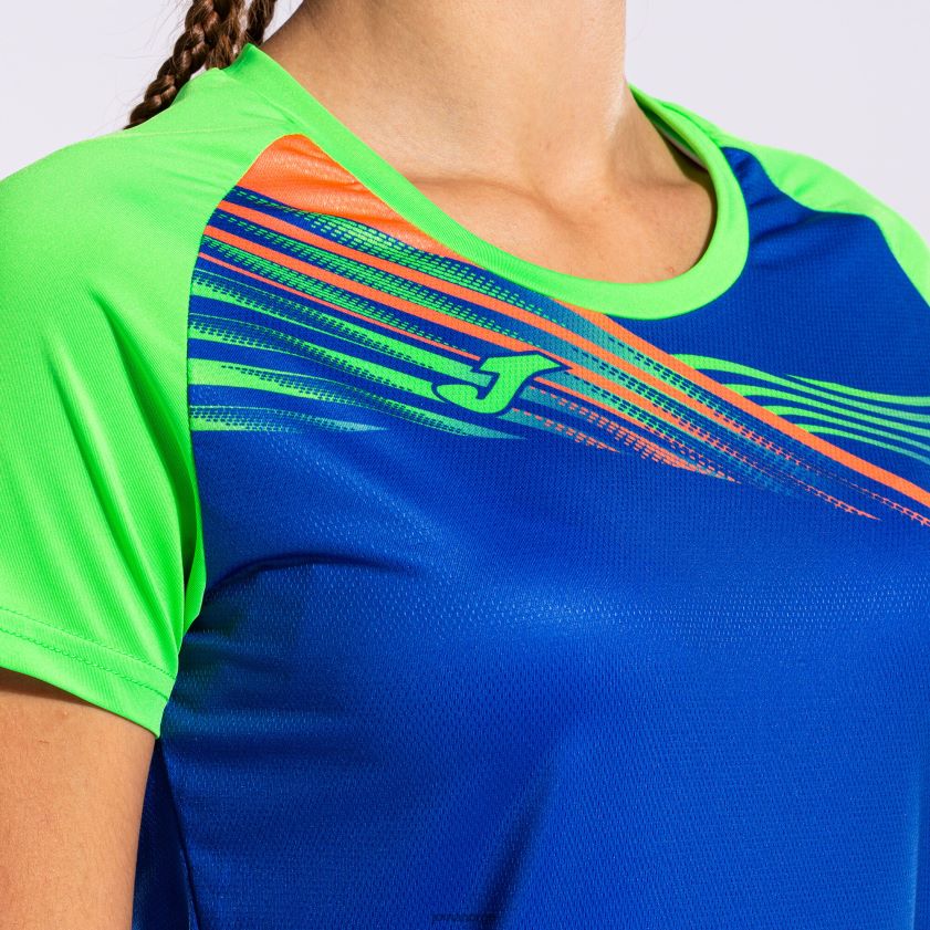 nei Joma skjorte kortermet elite x kongeblå fluorescerende grønn FBD0T01763 kvinner