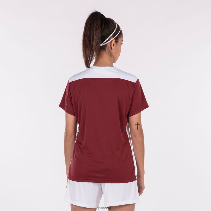 nei Joma skjorte kortermet mesterskap vi burgunder hvit FBD0T02575 kvinner