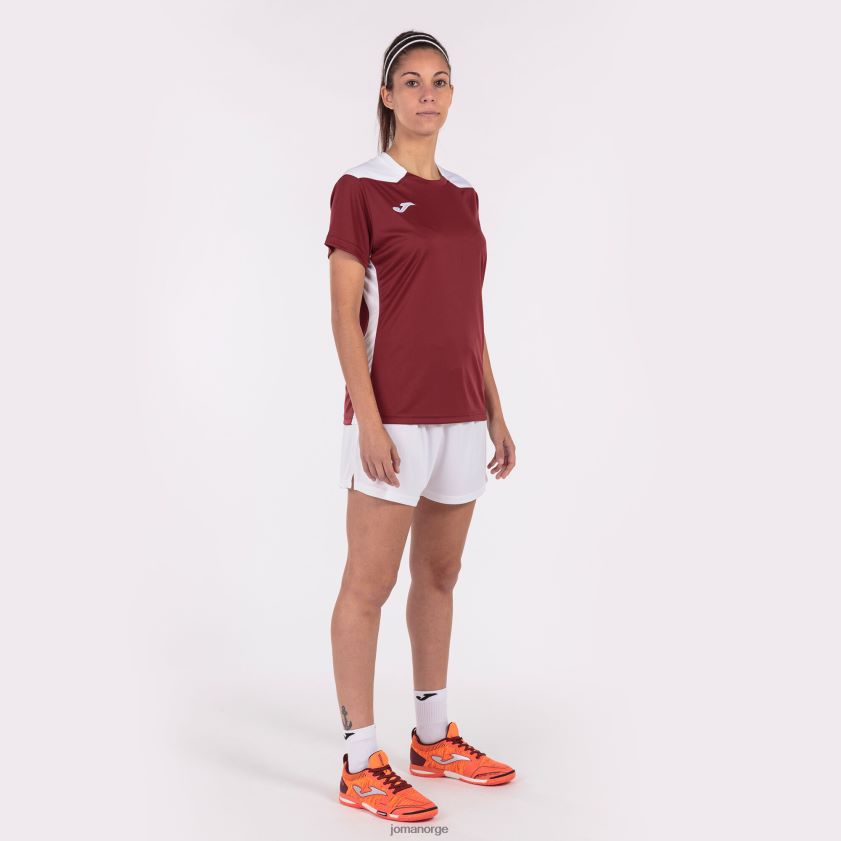 nei Joma skjorte kortermet mesterskap vi burgunder hvit FBD0T02575 kvinner