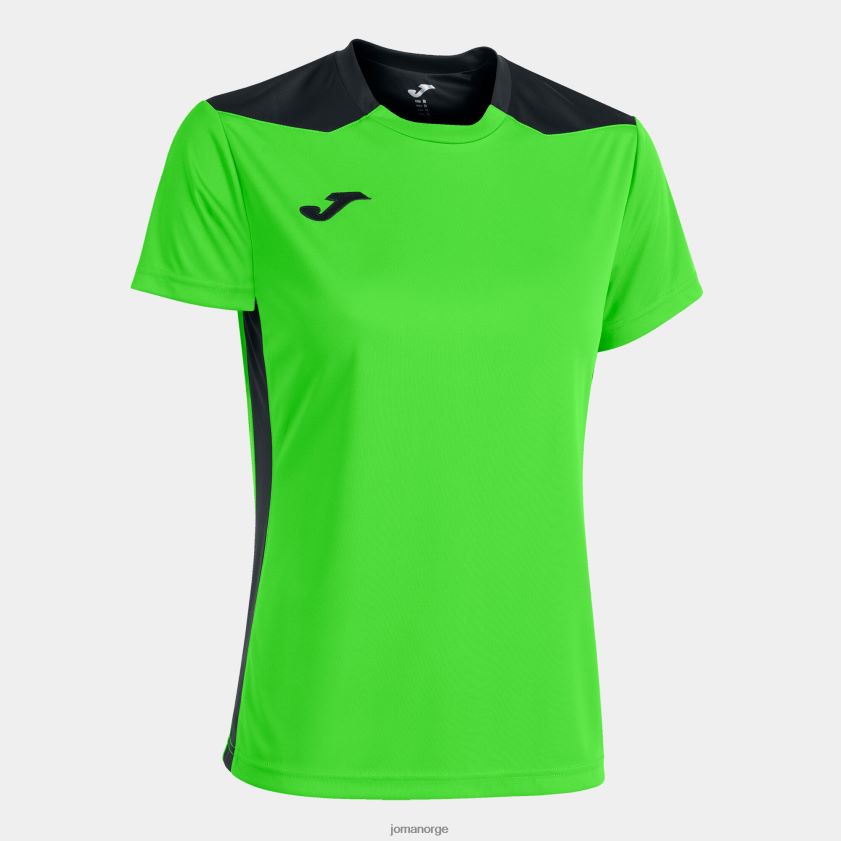 nei Joma skjorte kortermet mesterskap vi fluorescerende grønn svart FBD0T04009 kvinner