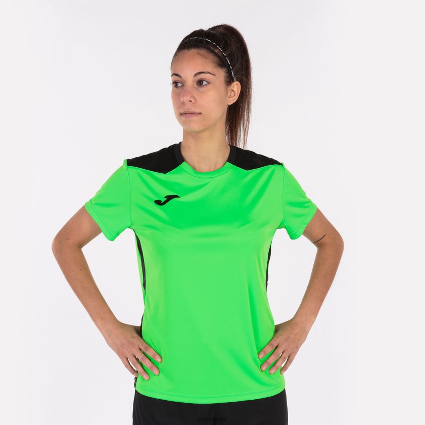 nei Joma skjorte kortermet mesterskap vi fluorescerende grønn svart FBD0T04009 kvinner