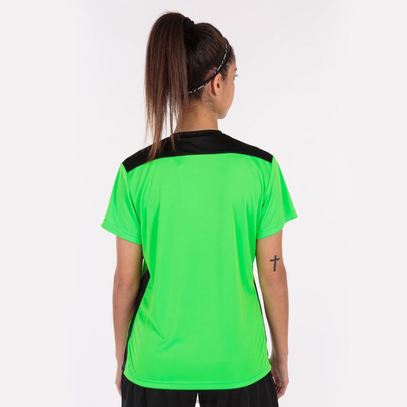 nei Joma skjorte kortermet mesterskap vi fluorescerende grønn svart FBD0T04009 kvinner