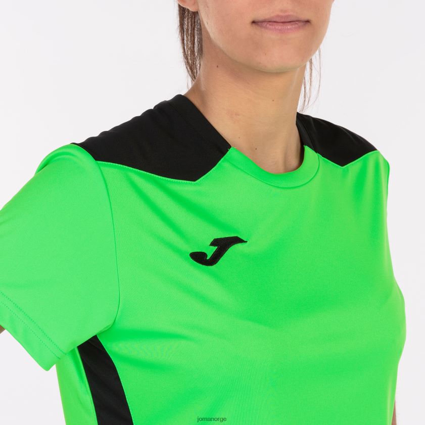 nei Joma skjorte kortermet mesterskap vi fluorescerende grønn svart FBD0T04009 kvinner