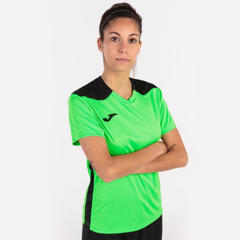 nei Joma skjorte kortermet mesterskap vi fluorescerende grønn svart FBD0T04009 kvinner