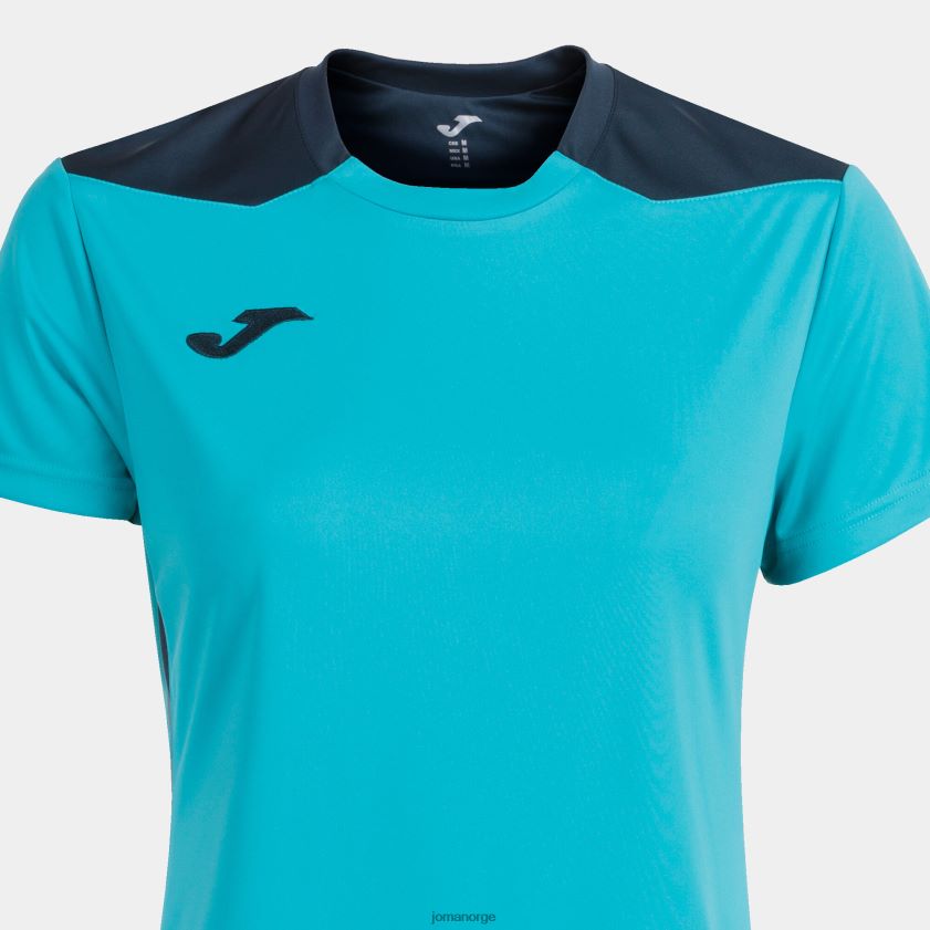 nei Joma skjorte kortermet mesterskap vi fluorescerende turkis marineblå FBD0T02659 kvinner