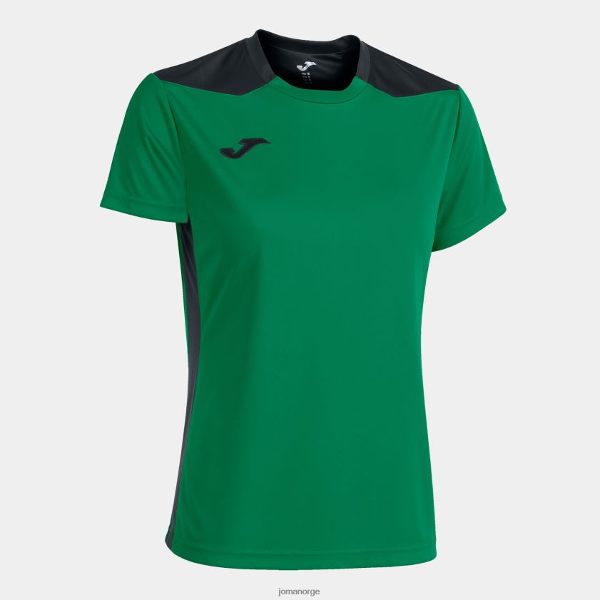 nei Joma skjorte kortermet mesterskap vi grønn svart FBD0T02470 kvinner