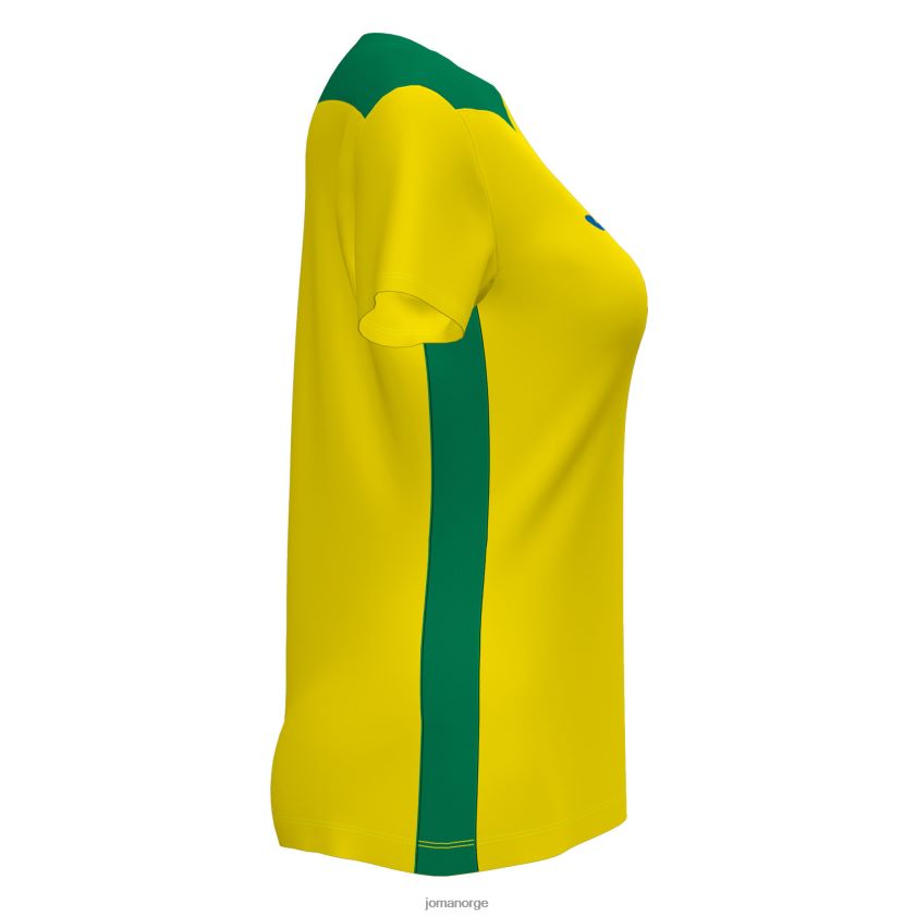 nei Joma skjorte kortermet mesterskap vi gul-grønn FBD0T03616 kvinner