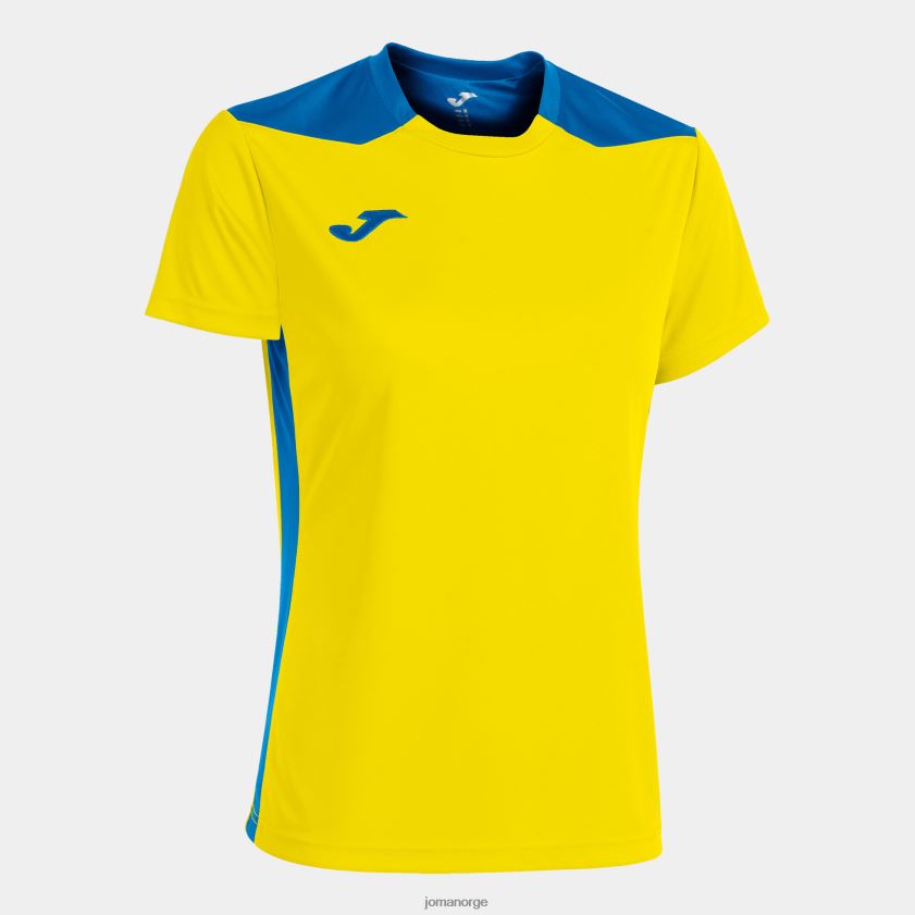 nei Joma skjorte kortermet mesterskap vi gul kongeblå FBD0T04050 kvinner