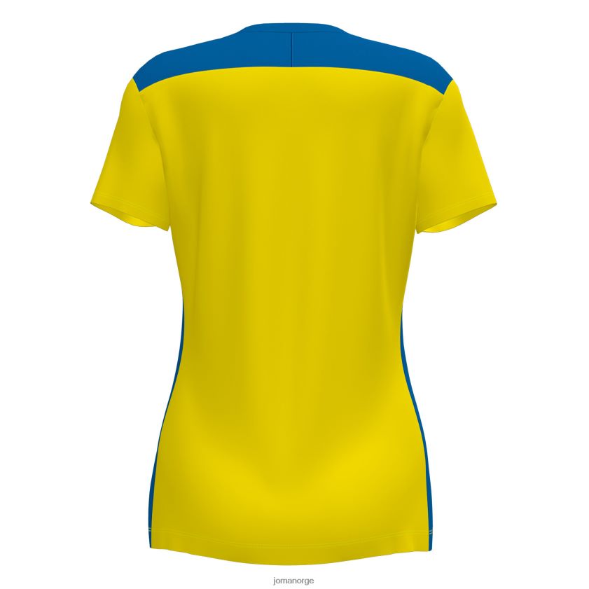 nei Joma skjorte kortermet mesterskap vi gul kongeblå FBD0T04050 kvinner