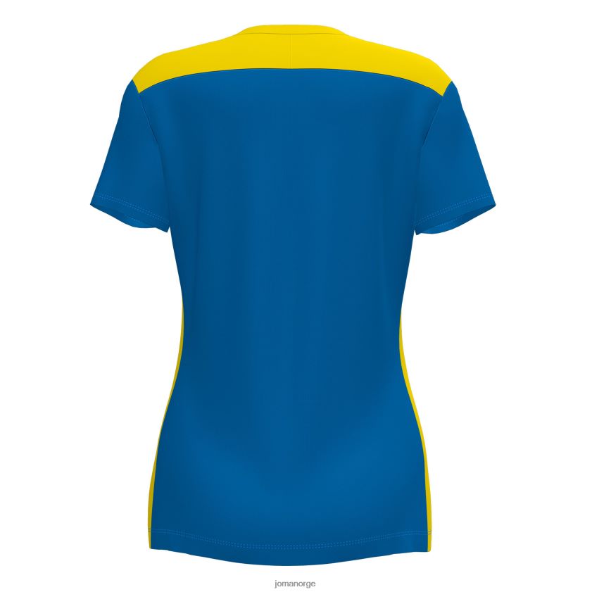 nei Joma skjorte kortermet mesterskap vi kongeblå gul FBD0T03682 kvinner