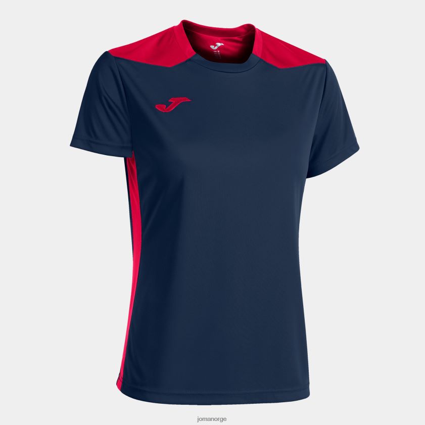 nei Joma skjorte kortermet mesterskap vi marineblå rød FBD0T02472 kvinner