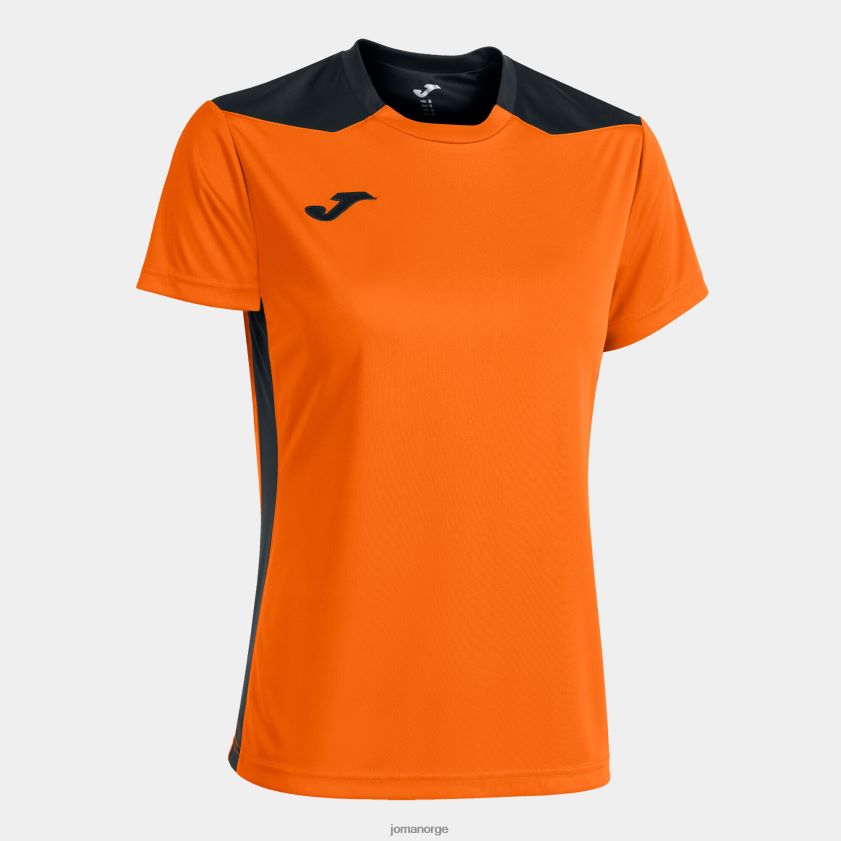 nei Joma skjorte kortermet mesterskap vi oransje svart FBD0T02235 kvinner