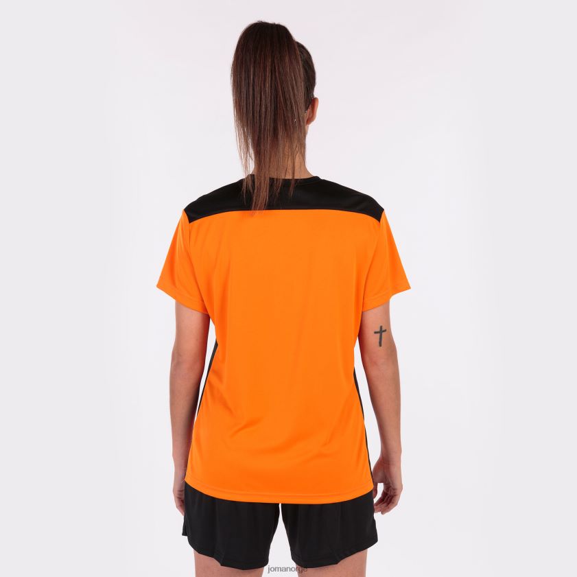 nei Joma skjorte kortermet mesterskap vi oransje svart FBD0T02235 kvinner