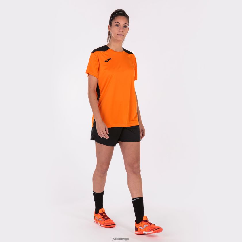 nei Joma skjorte kortermet mesterskap vi oransje svart FBD0T02235 kvinner