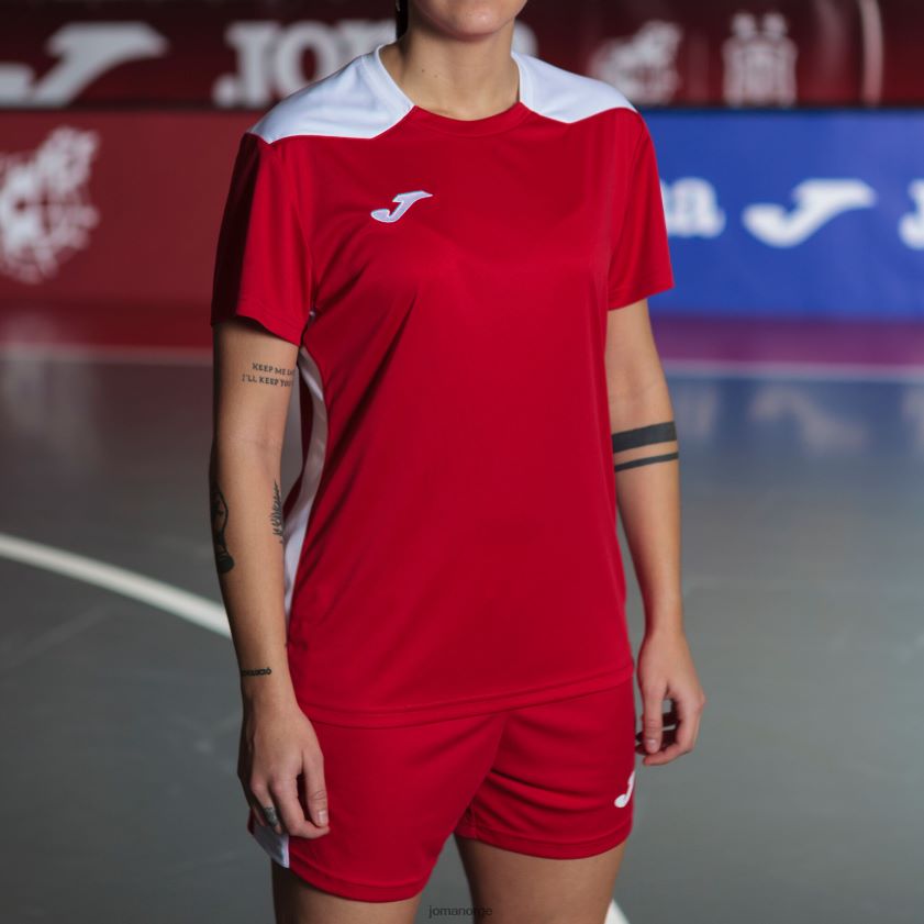 nei Joma skjorte kortermet mesterskap vi rød Hvit FBD0T01898 kvinner
