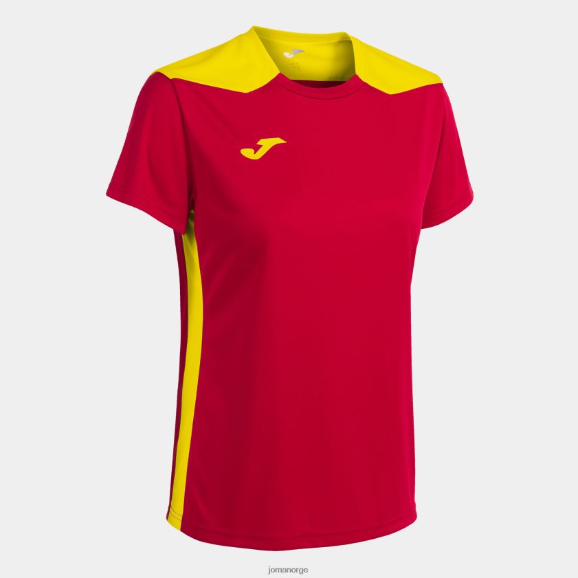 nei Joma skjorte kortermet mesterskap vi rød gul FBD0T01709 kvinner