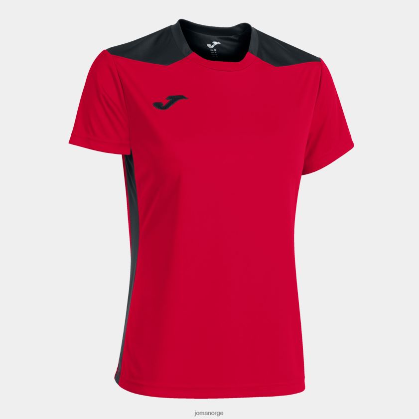 nei Joma skjorte kortermet mesterskap vi rød svart FBD0T02626 kvinner