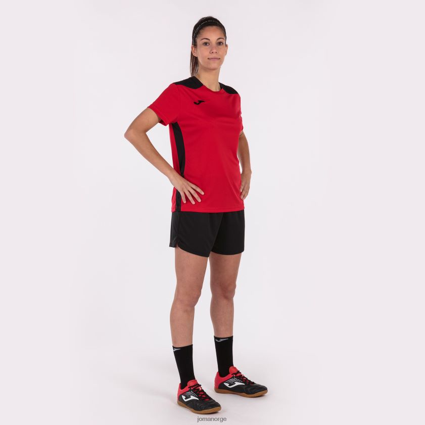 nei Joma skjorte kortermet mesterskap vi rød svart FBD0T02626 kvinner