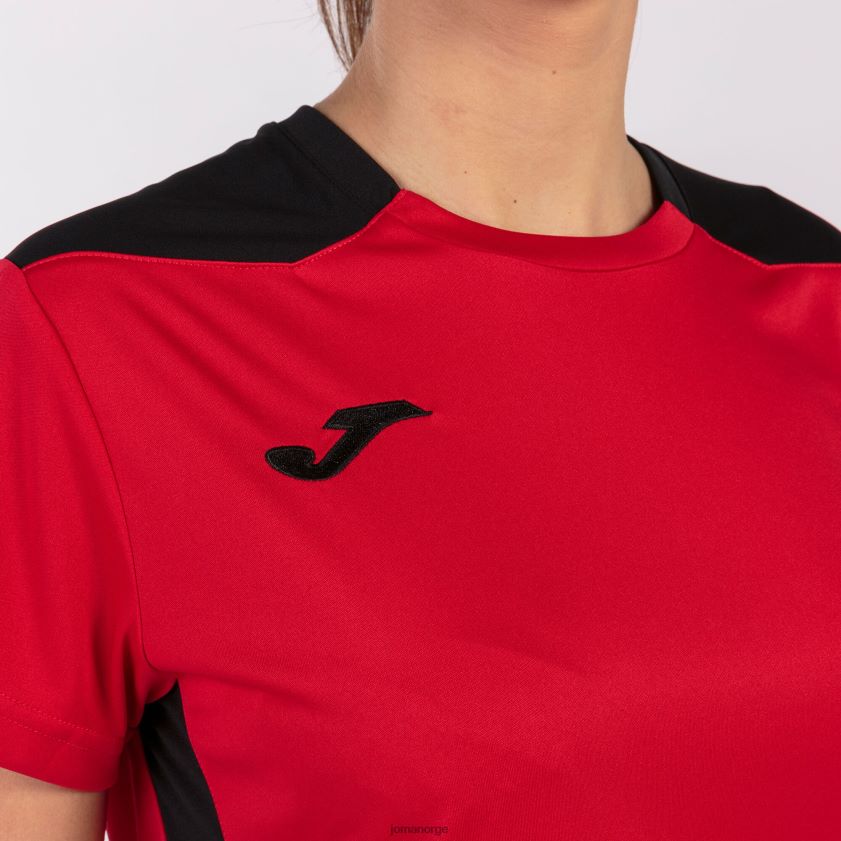 nei Joma skjorte kortermet mesterskap vi rød svart FBD0T02626 kvinner