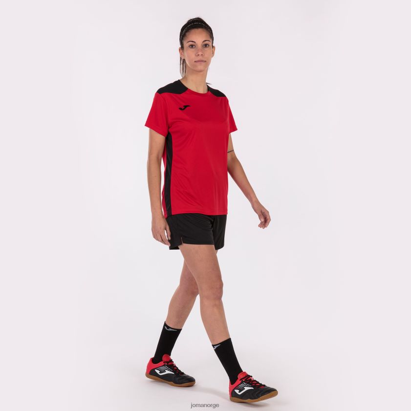 nei Joma skjorte kortermet mesterskap vi rød svart FBD0T02626 kvinner