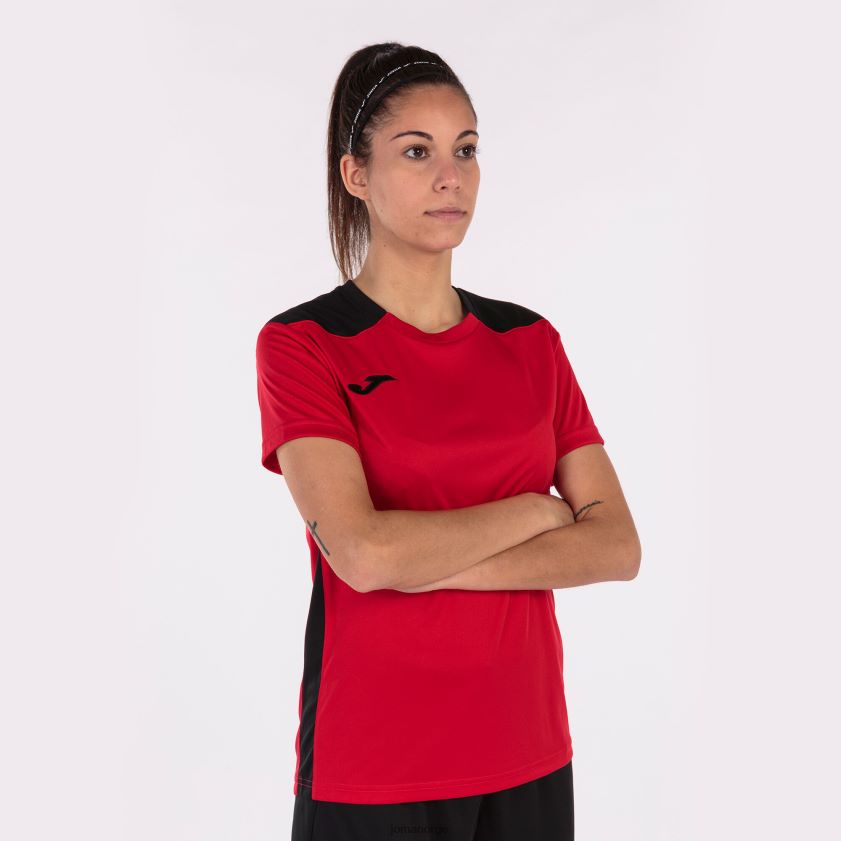 nei Joma skjorte kortermet mesterskap vi rød svart FBD0T02626 kvinner