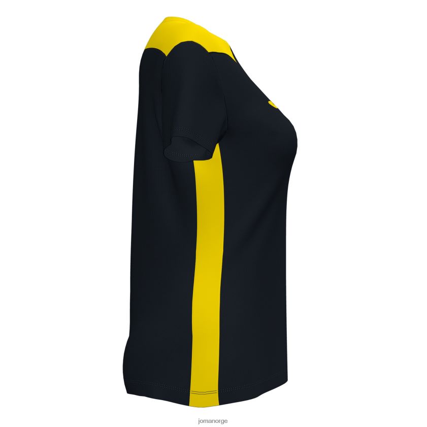 nei Joma skjorte kortermet mesterskap vi svart gul FBD0T03678 kvinner