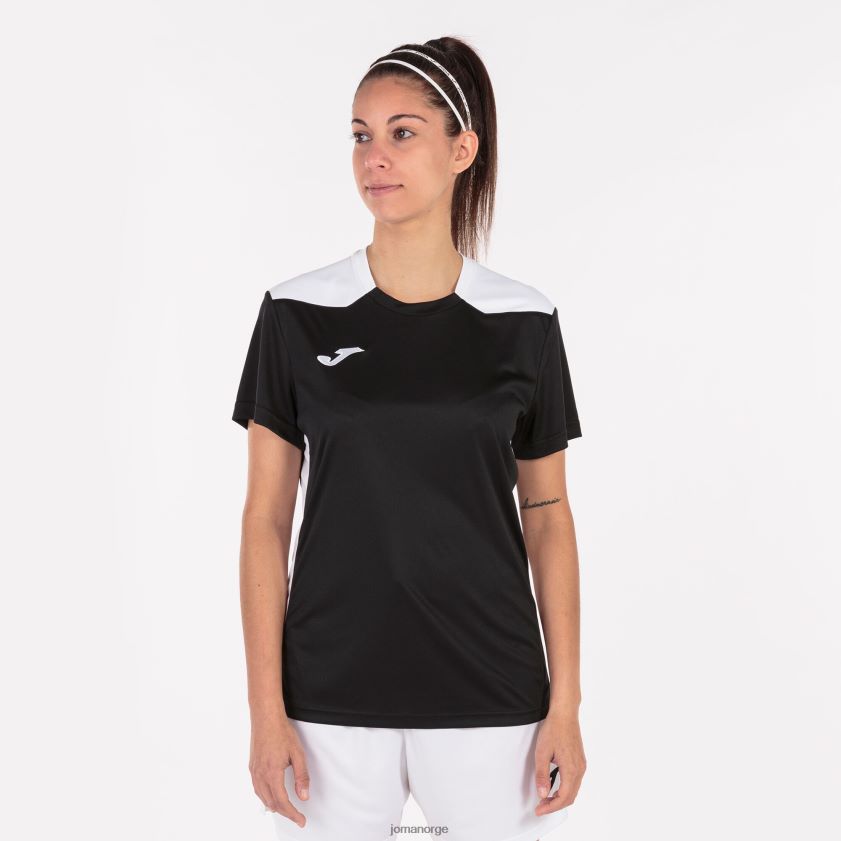 nei Joma skjorte kortermet mesterskap vi svart hvit FBD0T02339 kvinner