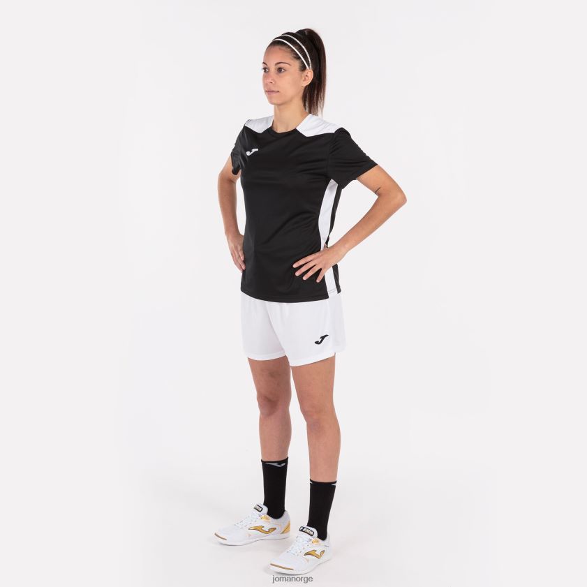 nei Joma skjorte kortermet mesterskap vi svart hvit FBD0T02339 kvinner